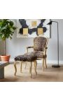 Louis XV estilo baroque pierest con leopardo y madera dorada