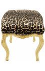 Louis XV stil baroc taburet Cu Leopard și Lemn de Aur - 4