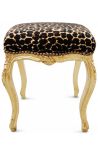 Louis XV Style baroka kājiņas ar leopardu un zelta koka - 2