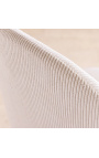 Paire de chaises de repas MICA en velours côtelé beige avec pieds dorés - 10