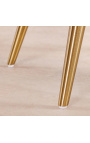 Paire de chaises de repas MICA en velours côtelé beige avec pieds dorés - 11