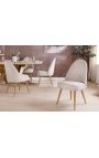 Paire de chaises de repas MICA en velours côtelé beige avec pieds dorés - 14