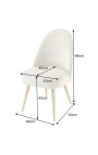 Paire de chaises de repas MICA en velours côtelé beige avec pieds dorés - 17