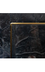 Caixa de exibição de vidro horizontal com linhas nítidas transparentes com moldura de metal dourado - 3
