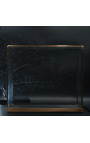 Horizontal glass display box with crisp lines transparent with golden metal frame - 1