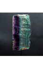Set of 3 Fluorites presented on black metal bases - 3