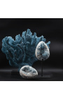 Celestine Egg presented on a black metal base - 3 sizes available - 1