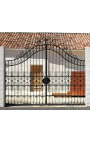 Ворота замка в стиле барокко из кованого железа с двумя листьями