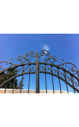 Puerta para castillo, puertas de hierro forjado barroco con dos hojas