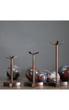 Komplet 3 Bronasta-barvne kovine Cvet stojala - 2