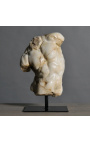 Sculpture "Torse d'Apollon beige" sur support métallique noir - 1