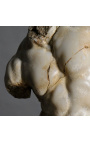Sculpture "Torse d'Apollon beige" sur support métallique noir - 4