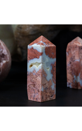 Komplet 3 roza agate Obelisks - 12 cm - 2