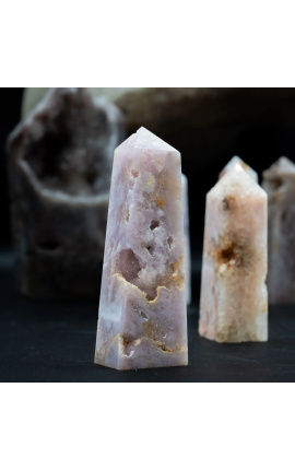 Set van 9 roze amethist obelisken - 2