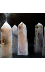 Set van 9 roze amethist obelisken - 4