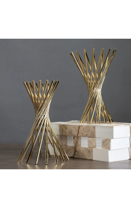 Paar gouden messing bol ondersteunt "stralen" - 2