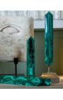 Malachite Obelisk na patinovanom mosadze základne - 2