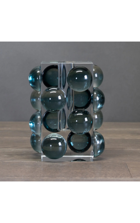 60 'Einzelblumenvase in Marineblau und klares Glas - Größe S - 1
