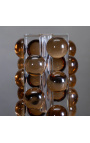 60 'Single Flower Vaas in Amber Color and Clear Glass - Size L - 3