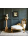 Baroka Chaise Longue White Leatherette ar zelta koksni - 13
