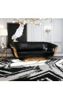 Sofa "Tulip" 3 fotele art deco styl elm i czarny leatherette