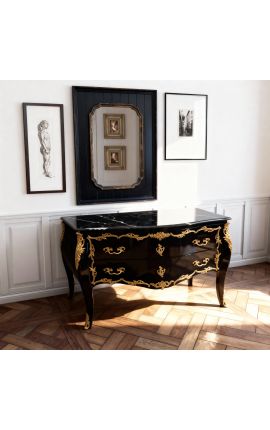 Velika baročna oblačila Črna, Gold Bronzes, Black Marble Top