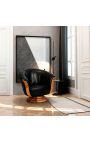 Sessel "Tulpe" Art Deco Style elm und schwarzes Kunstleder