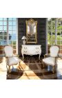 Barokke dressoir van Louis XV Stijl Witte en Gouden Bronzes