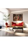 Barok Napoleon III medaljonsofa bordeaux fløjlsstof og guldtræ - 13
