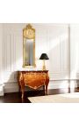 Indlagt kommode Louis XV stil, forgyldte bronzer og sort marmor - 5