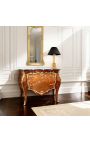 Eingelegte Kommode im Stil Louis XV, vergoldete Bronzen und schwarzer Marmor - 8