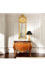 Cômoda estilo Luís XV embutida, bronzes dourados e mármore preto - 7