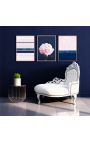 Barokke chaise longue witte kunstleer met zilver hout - 12