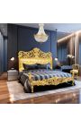 Cama barroca con madera de oro