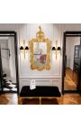 Plakans sols Louis XV stila melns samta audums un zelta koks