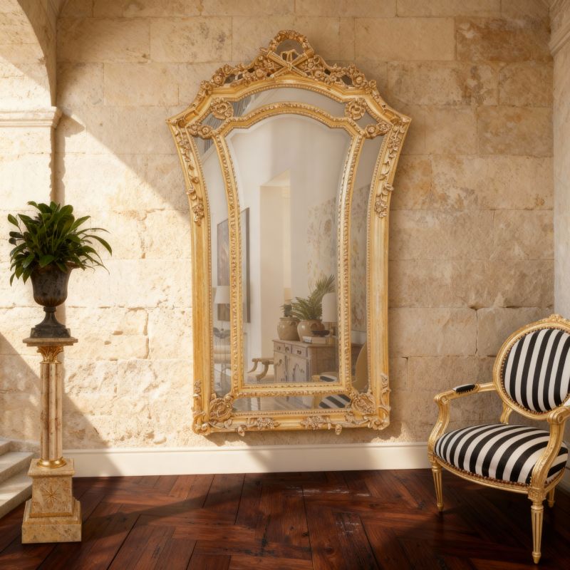Garniture De Moulage Mural Dorée Miroir - 16,4 Pieds X 0,59, Finition Brillante, Avec Gant