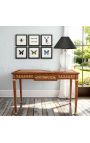 Louis XVI style writing desk with marquetry and bronzes - 9