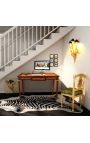 Louis XVI style writing desk with marquetry and bronzes - 11