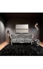 Μπαρόκ Sofa Napoléon III Ζέμπρα εκτυπωμένο υλικό και ασημένιο ξύλο - 12
