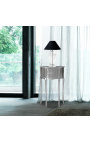 Noční stolek (bedside) půlkulatý styl Louis XVI stříbrný - 2