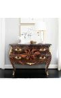 Louis XV Mrquetni prsi z motivom vetra z zlatim bronzesom