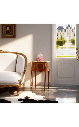 Krevet pola krug Louis XVI stil s marquetom i broncom