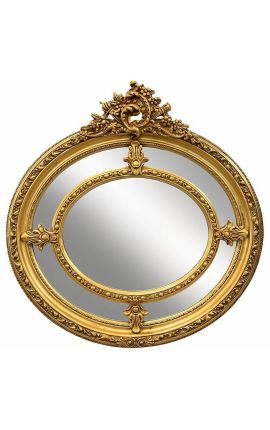 Grand barocken horizontaler ovaler Spiegel Louis XVI Style Bordelle Parks - 1