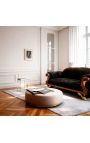 Juodosios aksomo imperijos sofa su raudonmedžio ir aukso gulbės detalėmis - 8