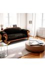 Juodosios aksomo imperijos sofa su raudonmedžio ir aukso gulbės detalėmis - 6