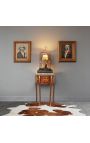 Mezza luna del comodino Louis XVI Marchetto di stile con modelli di fiori e bronzi