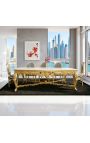 Väga suur söögilaud Baroque Gold Leaf Puit ja beež Marble