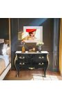 Negro Louis XV Vestidor barroco con tapa de mármol blanco