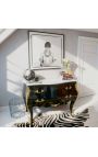 Sort Louis XV Barokke kommoder med hvid marmortop