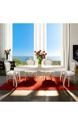Barock matbord med silverblad